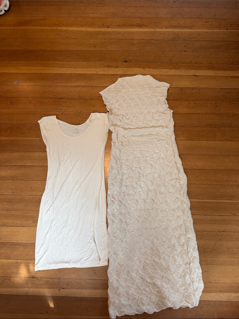 VILA Cream Textured Maxi Dress with Matching Slip